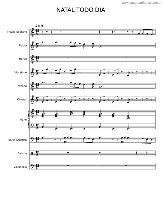 Partitura da música Natal Todo Dia v.10