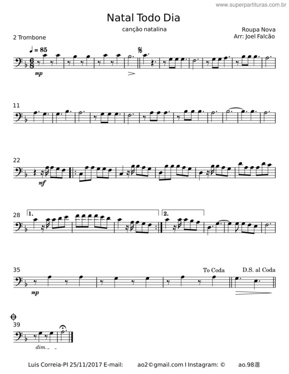 Partitura da música Natal Todo Dia v.7