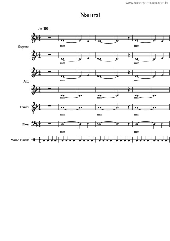 Partitura da música Natural v.6