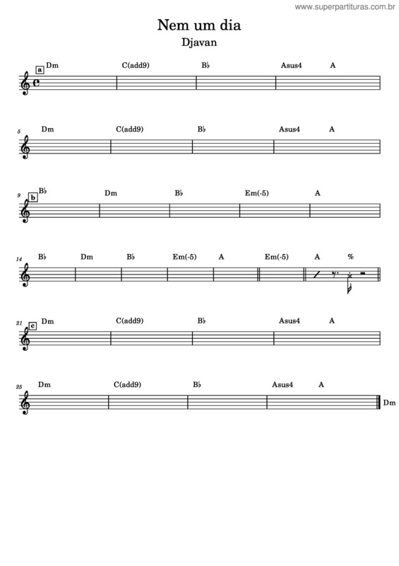 Partitura da música Nem Um Dia Dm