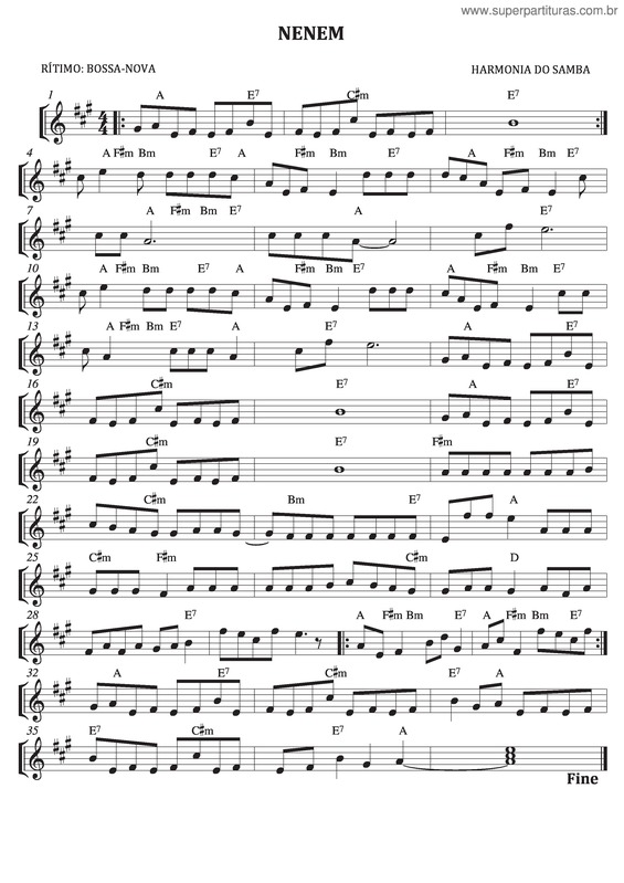 Partitura da música Neném v.3