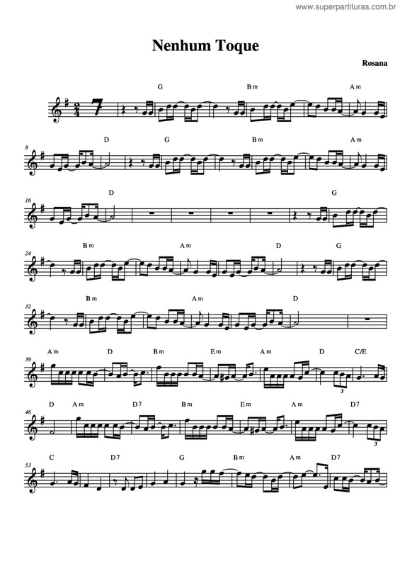 Partitura da música Nenhum Toque v.2