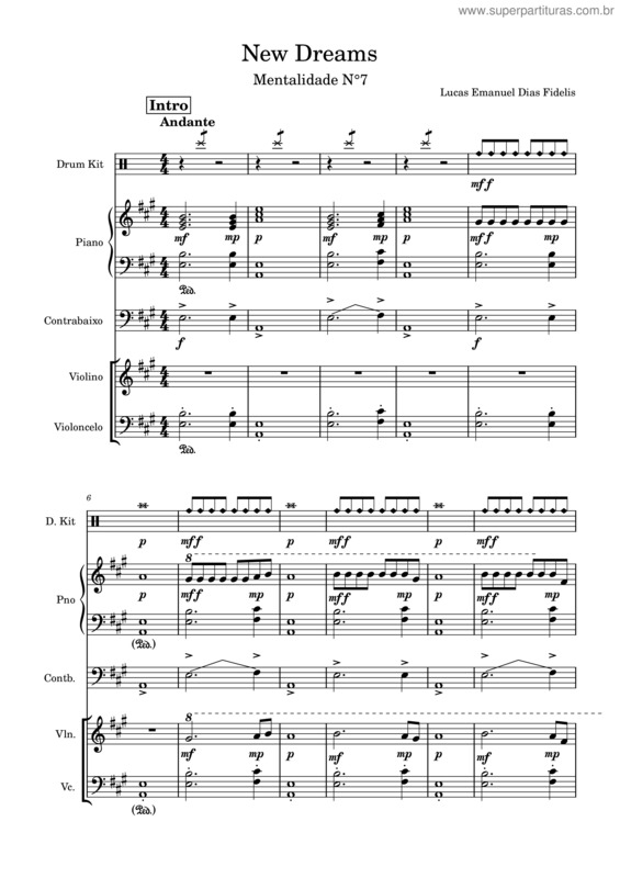 Partitura da música New Dreams