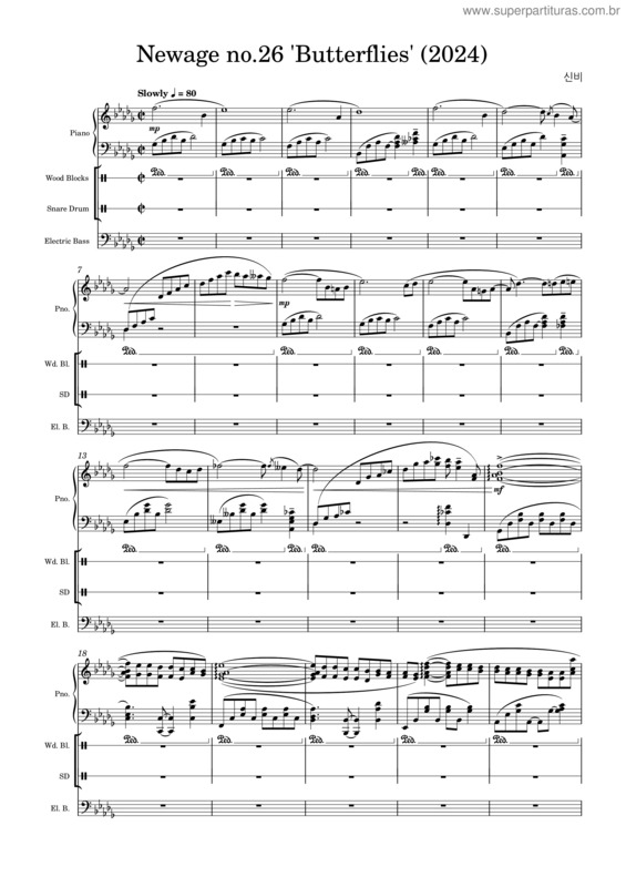 Partitura da música Newage No.26 `Butterflies`