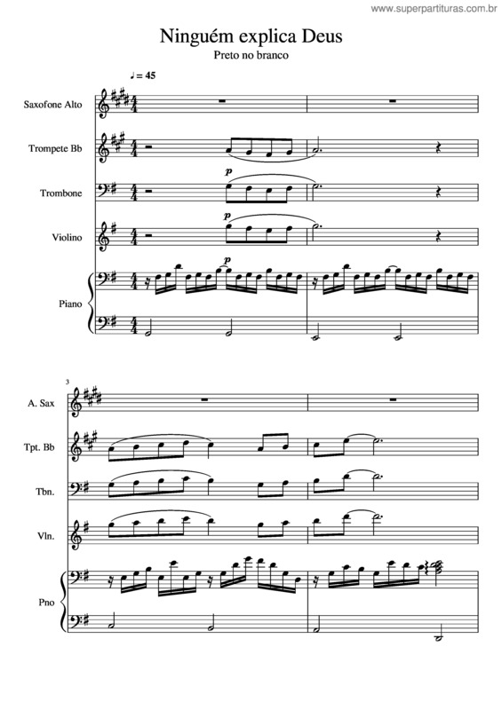 Partitura da música Ninguém Explica Deus v.34