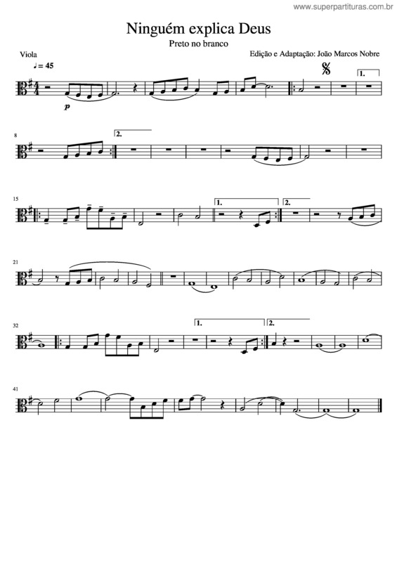 Partitura da música Ninguém Explica Deus v.40