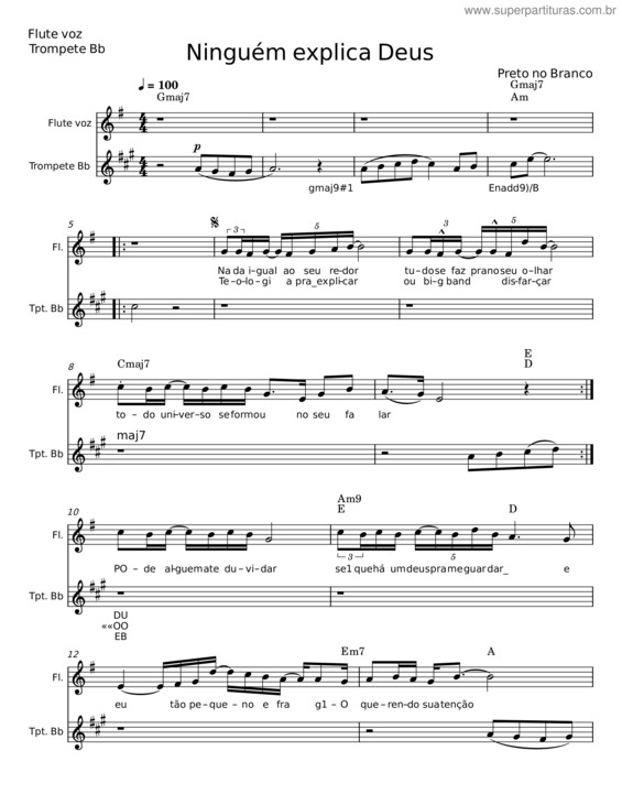 Partitura da música Ninguém Explica Deus v.51