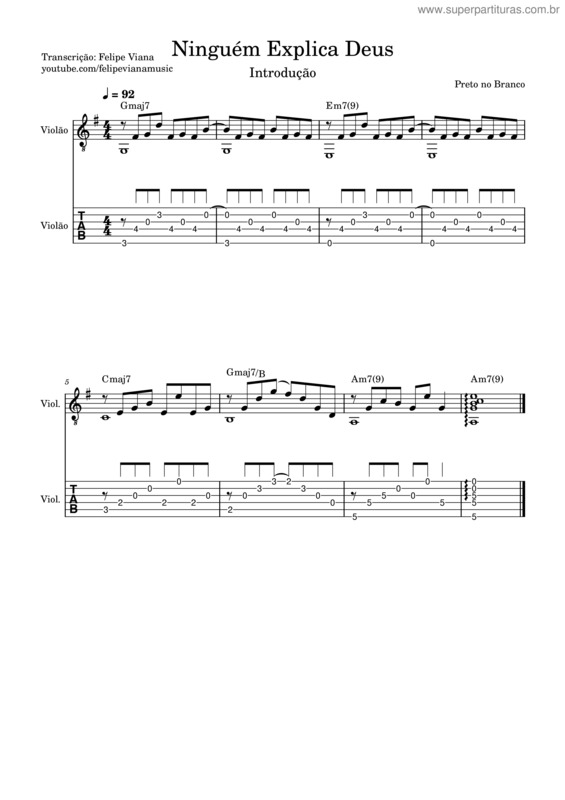 Partitura da música Ninguém Explica Deus v.54