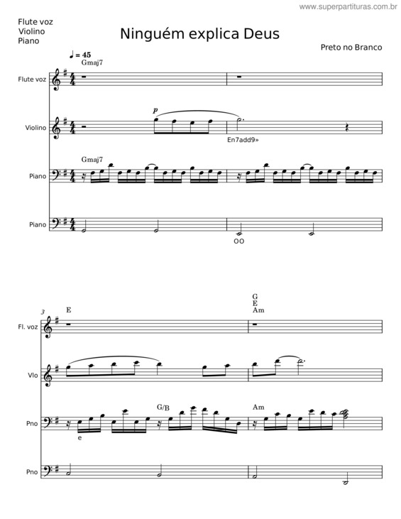 Partitura da música Ninguém Explica Deus v.55