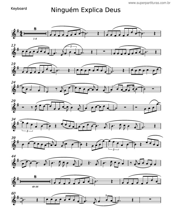 Partitura da música Ninguém Explica Deus v.56