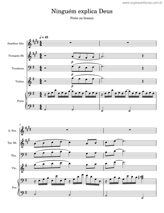 Partitura da música Ninguém Explica Deus v.57