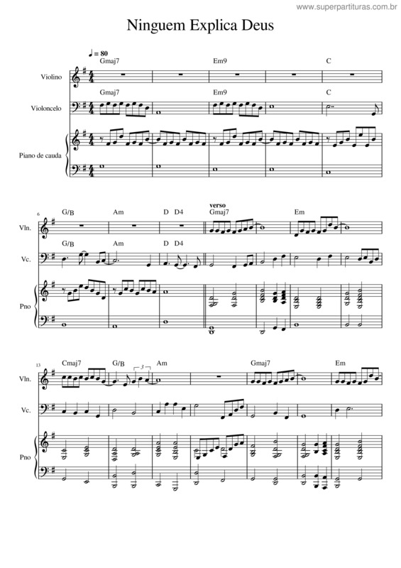 Partitura da música Ninguém Explica Deus v.58