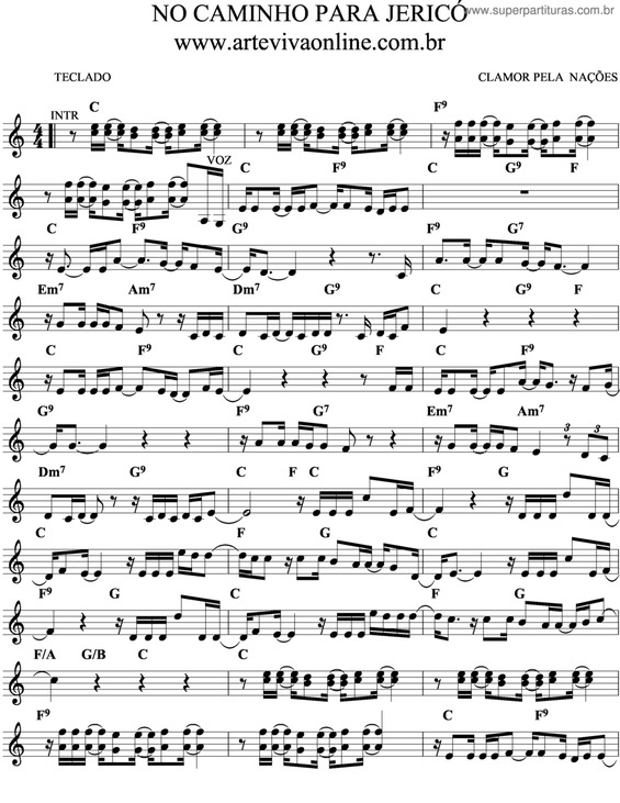 Partitura da música No Caminho Para Jericó