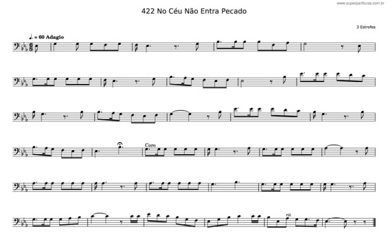 Partitura da música No Céu Não Entra Pecado v.3