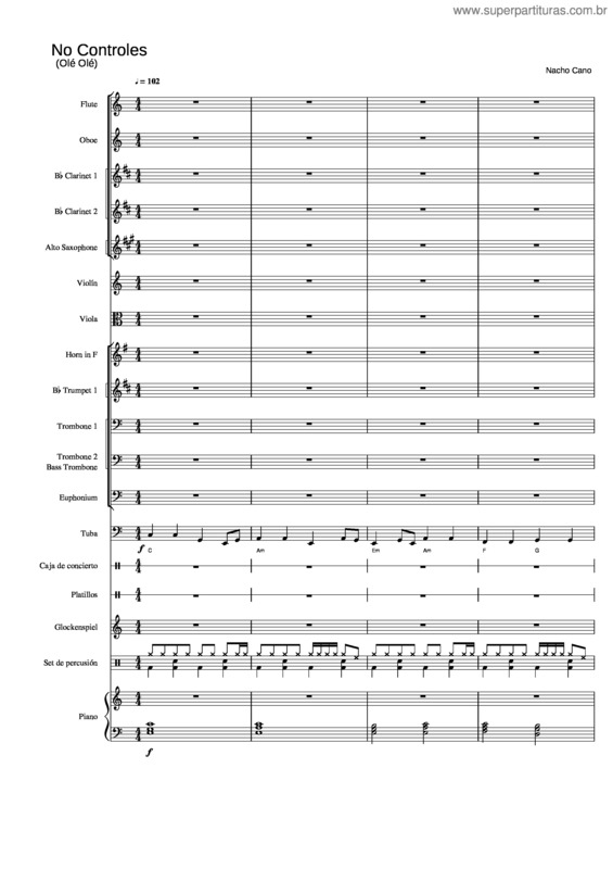 Partitura da música No Controles