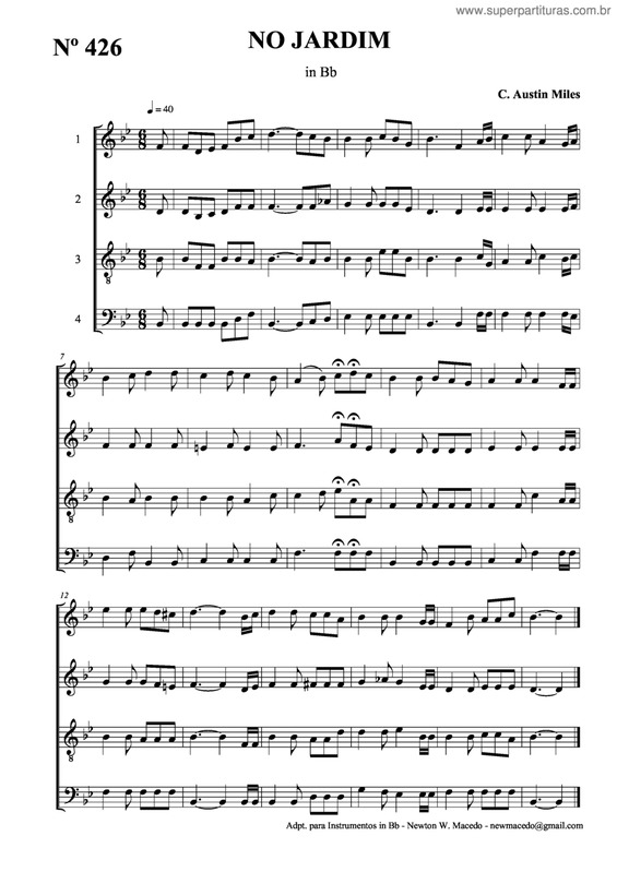 Partitura da música No Jardim v.6