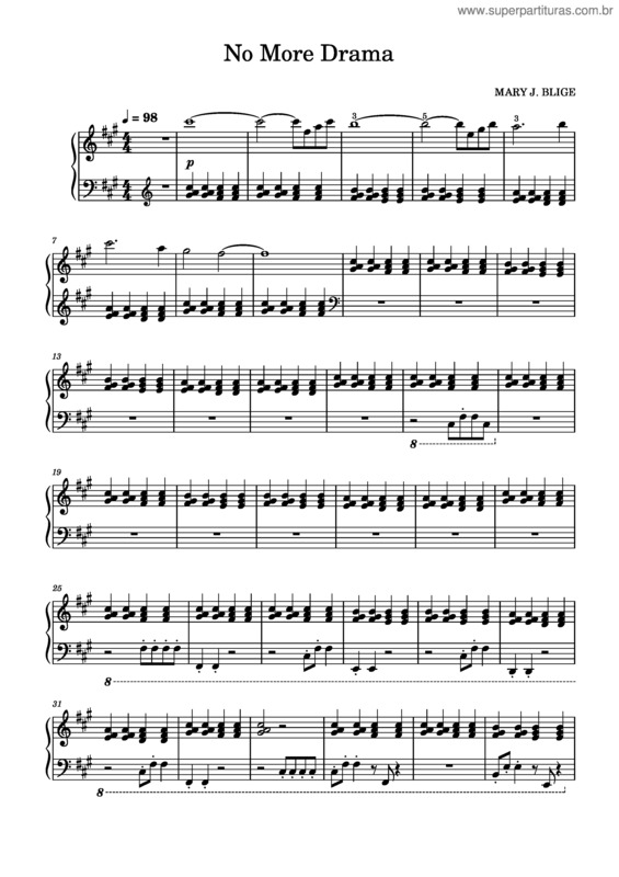 Partitura da música No More Drama v.2