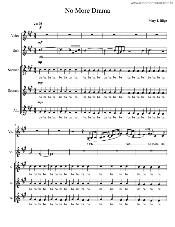 Partitura da música No More Drama