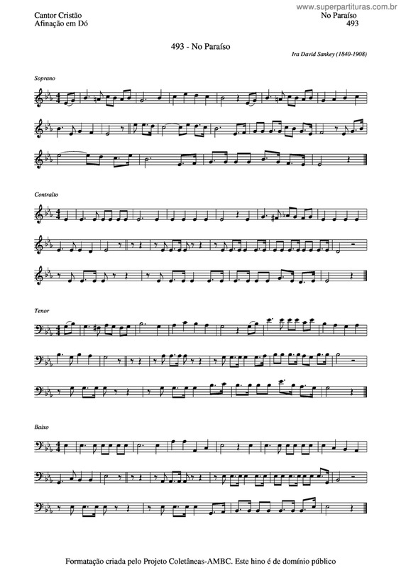 Partitura da música No Paraíso v.3