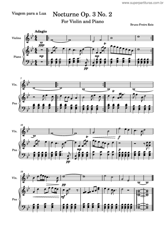 Partitura da música Nocturne v.7