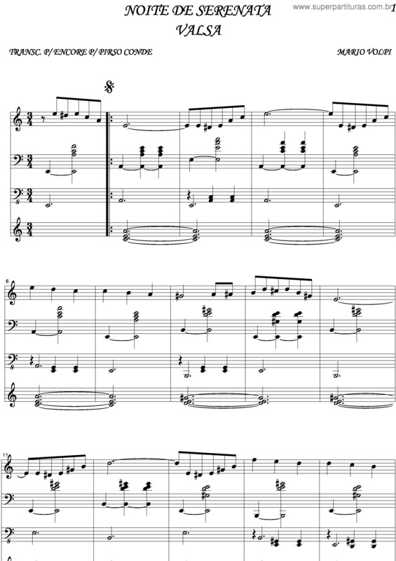 Partitura da música Noite De Serenata 