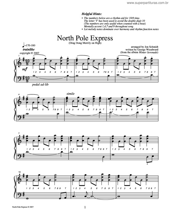 Partitura da música North Pole Express