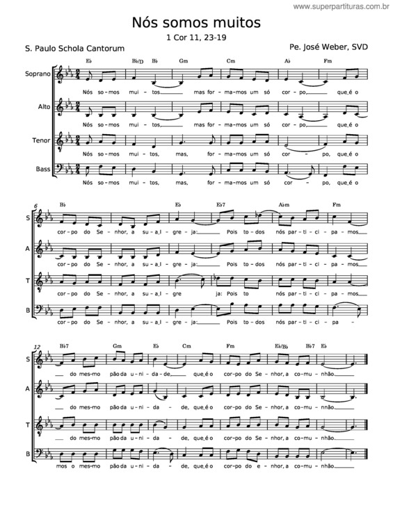 Partitura da música Nós Somos Muitos