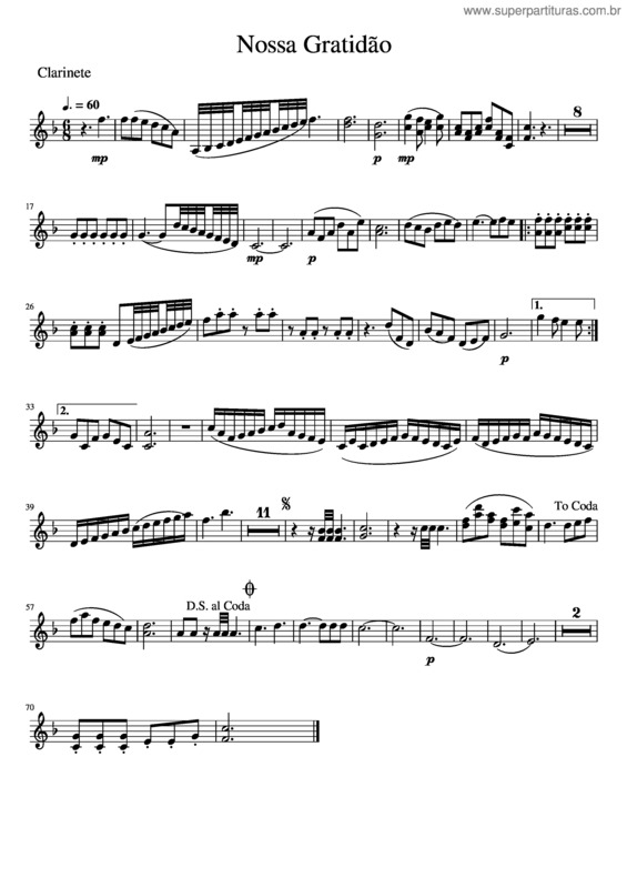 Partitura da música Nossa Gratidão v.3