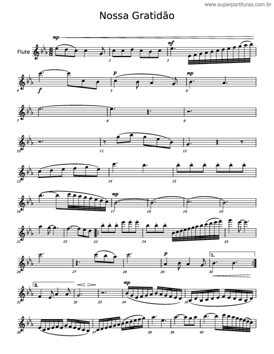 Partitura da música Nossa Gratidão v.5