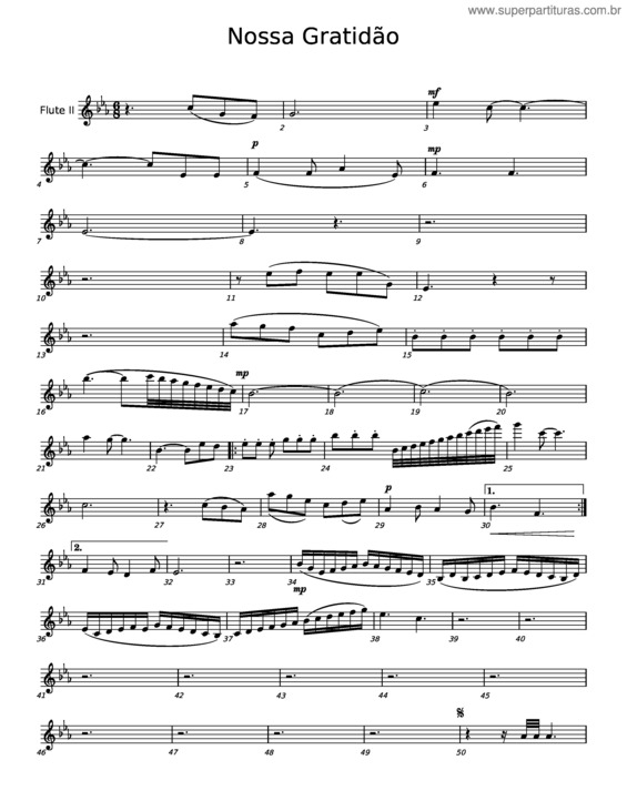 Partitura da música Nossa Gratidão v.6