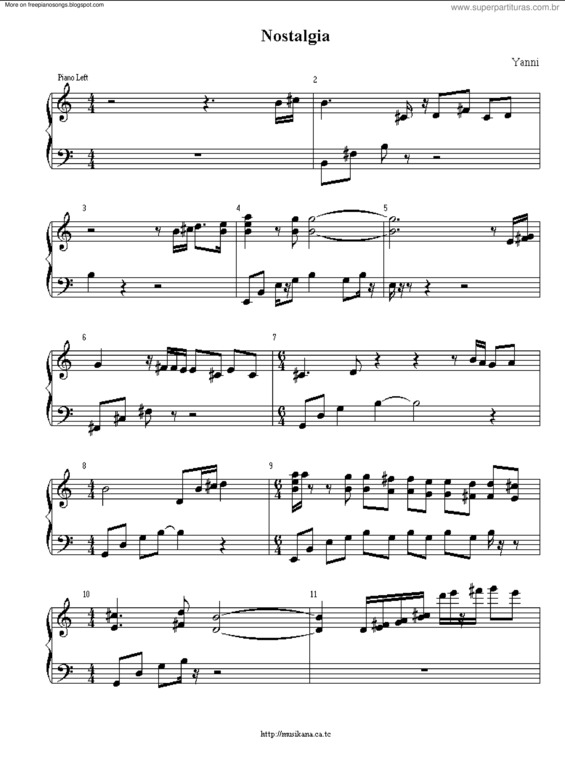 Partitura da música Nostalgia v.15