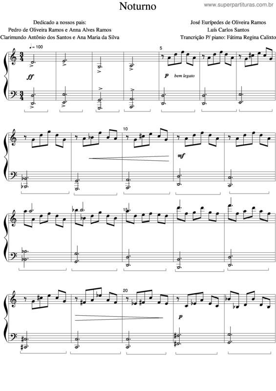 Partitura da música Noturno v.8