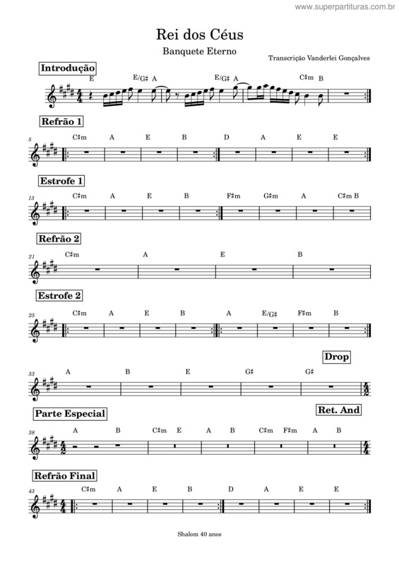 Partitura da música Novo Amanhecer