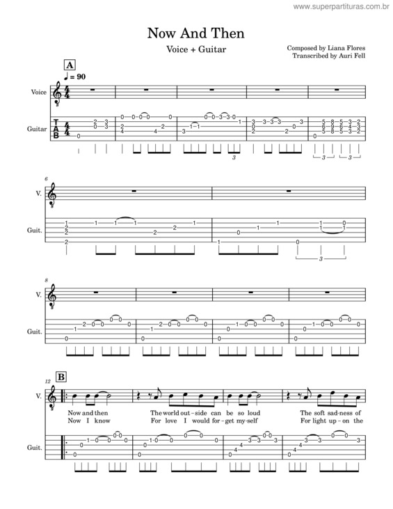 Partitura da música Now And Then