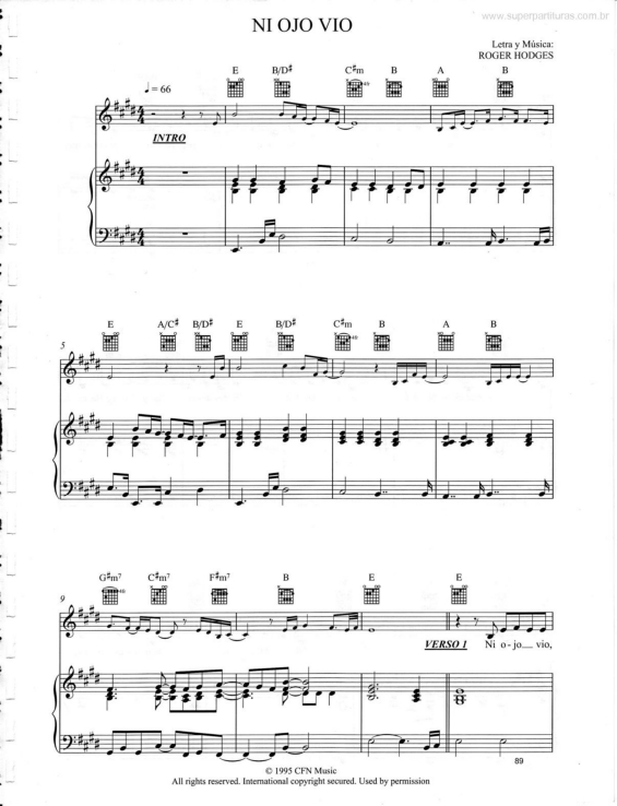 Partitura da música Nui Ojo Vio