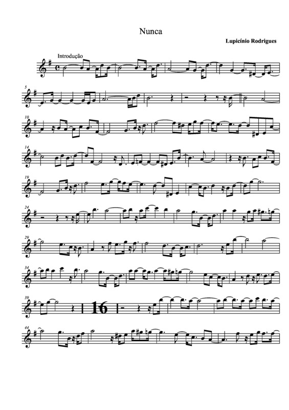 Partitura da música Nunca v.6