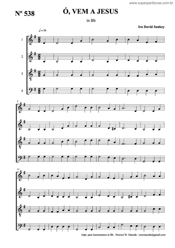 Partitura da música Ó, Vem A Jesus