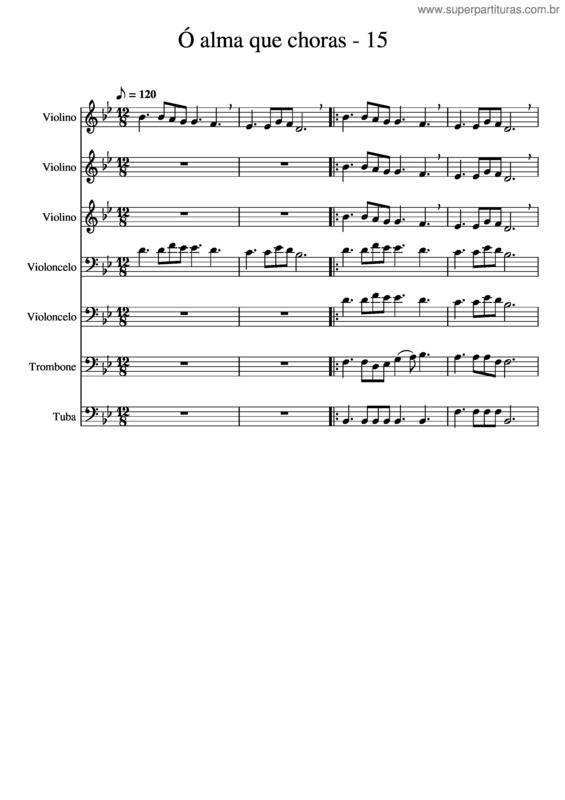 Partitura da música Ó Alma Que Choras