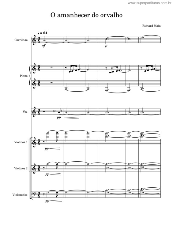 Partitura da música O Amanhecer Do Orvalho