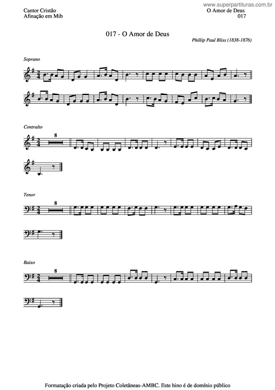 Partitura da música O Amor De Deus v.6