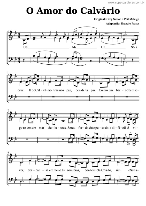 Partitura da música O Amor Do Calvário v.3