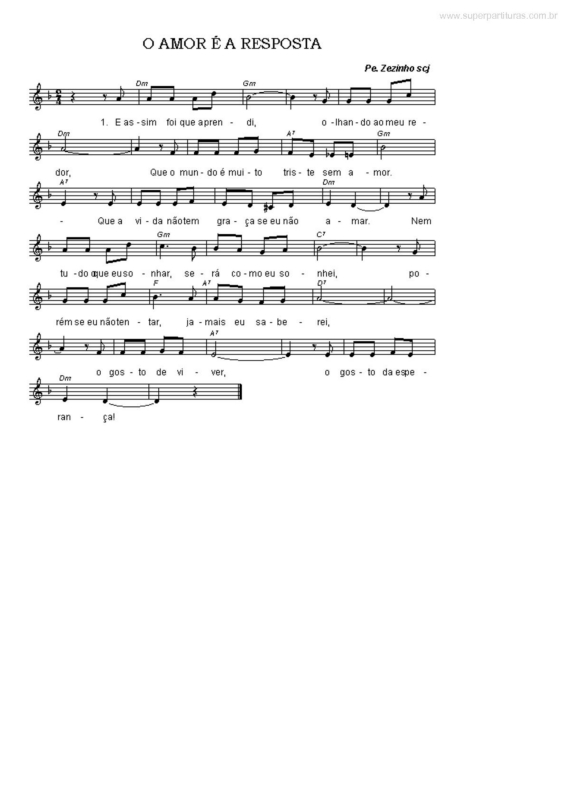 Super Partituras - Com A escrevo amor (Cantigas Populares), com cifra