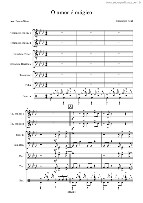 Partitura da música O Amor É Mágico