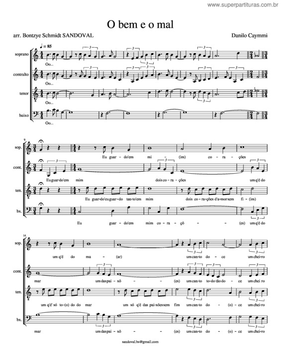 Partitura da música O Bem E O Mal v.5