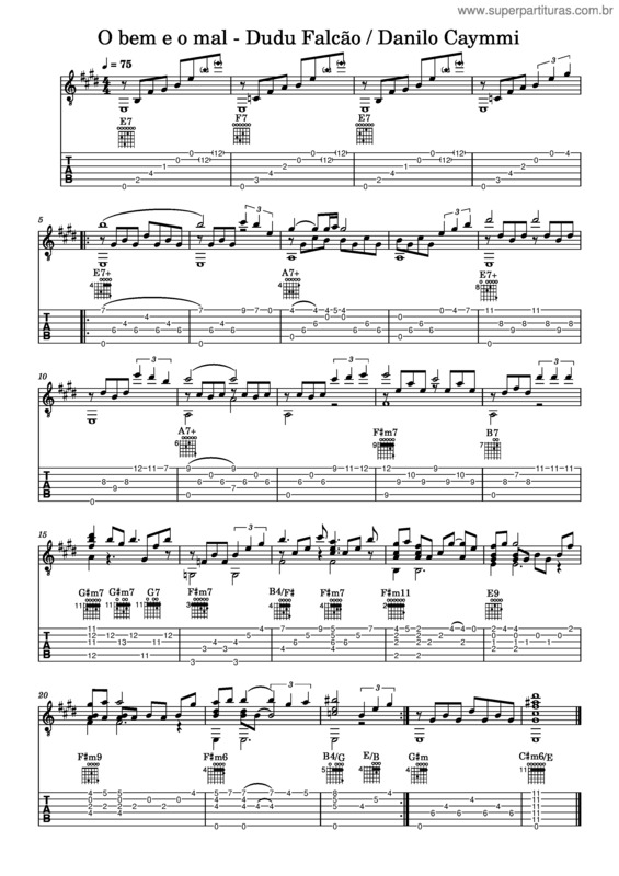 Partitura da música O Bem E O Mal v.6