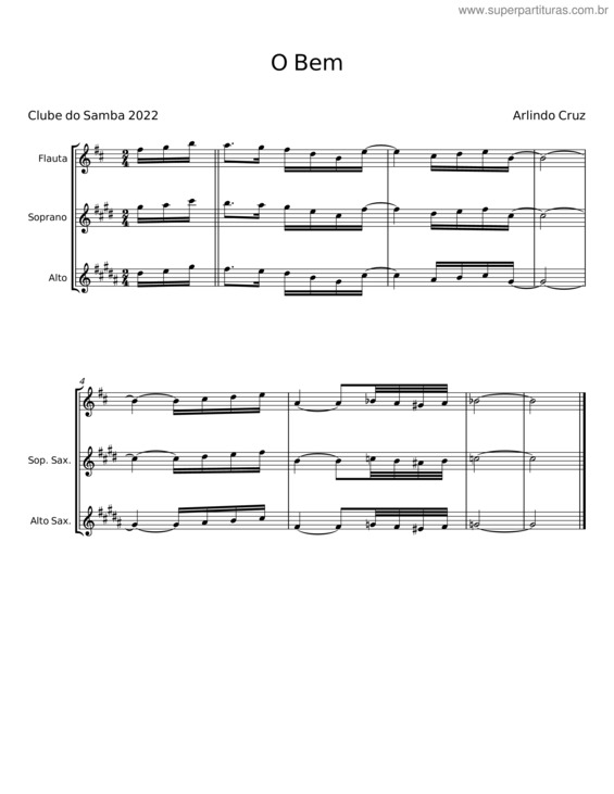 Partitura da música O Bem