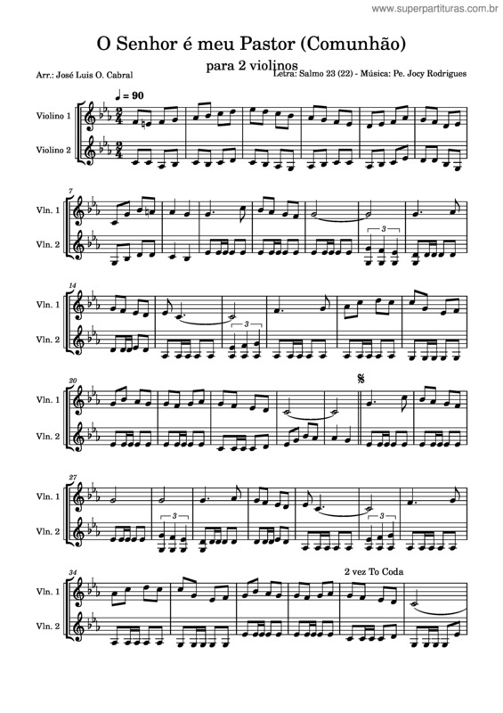 Partitura da música O Canto Das Comunidades