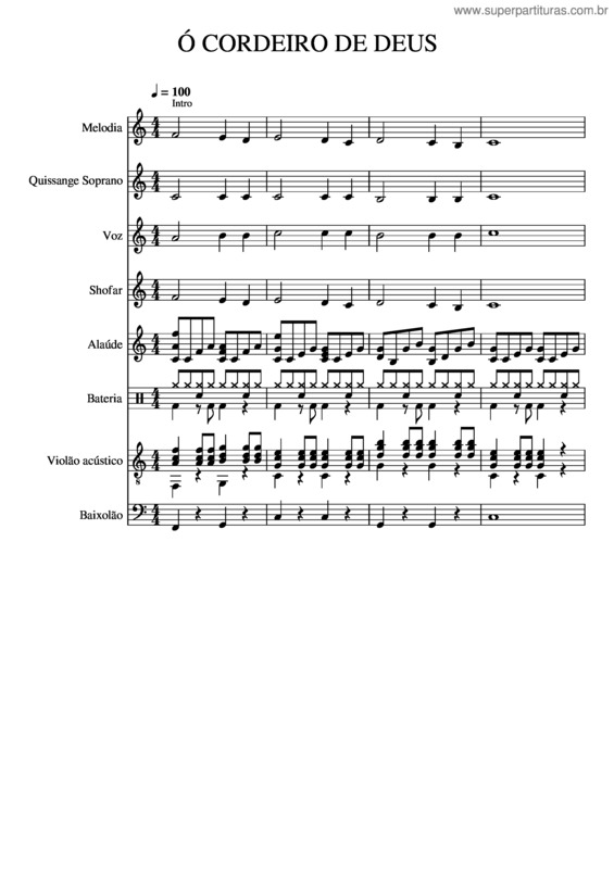 Partitura da música Ó Cordeiro De Deus v.3