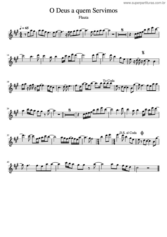 Partitura da música O Deus A Quem Servimos v.2