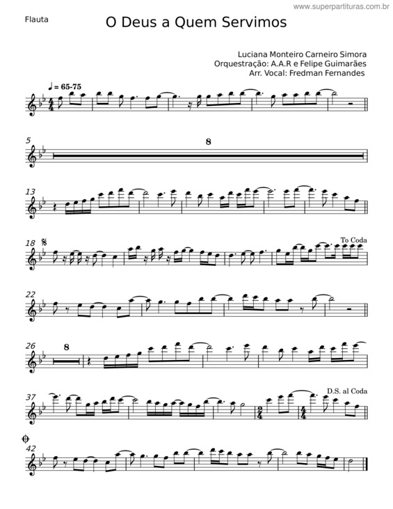 Partitura da música O Deus A Quem Servimos v.4